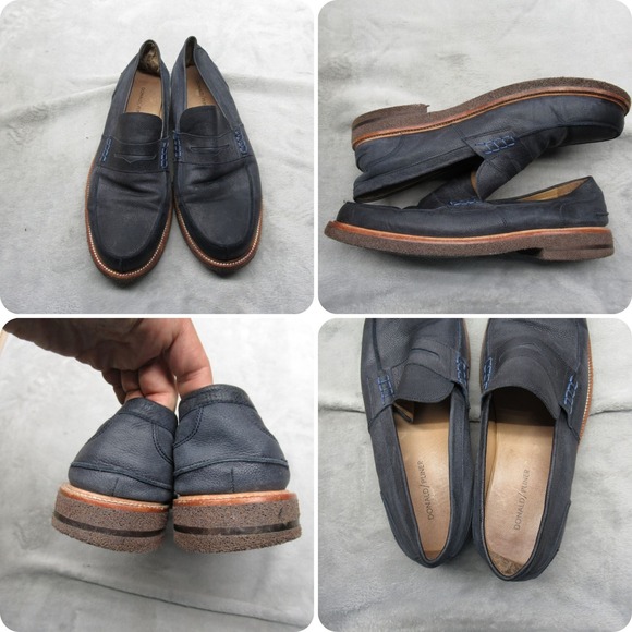 Donald Pliner Shoes Mens Blue 10.5 M Landry Leather Penny  display picture 1